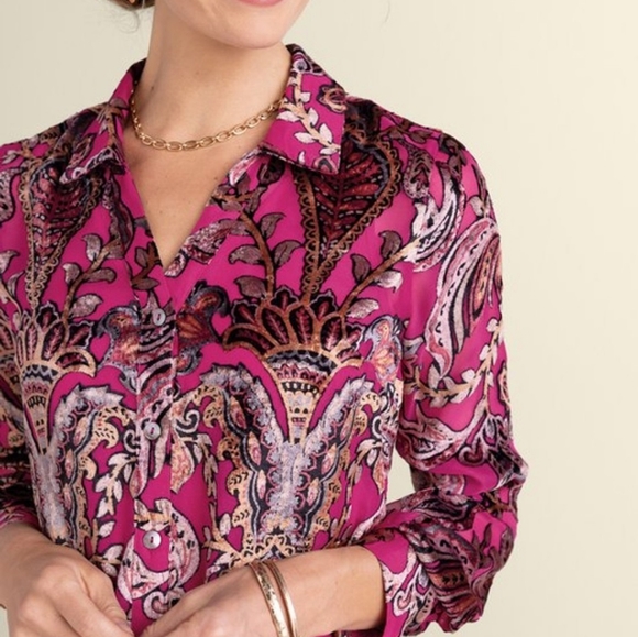 Soft Surroundings Bellarosa Velvet Tunic Large New - Picture 3 of 8